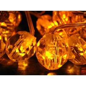 Crystal Amber LED String Lights; LED Christmas lights; Indoor/Outdoor party lights