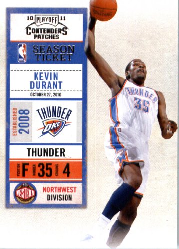 2010 11 Playoff Contenders Plates & Patches Basketball Card # 27 Kevin Durant Oklahoma City Thunder In a Protective Screwdown Display Case!