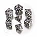Q Workshop Polyhedral 7-Die Set: Celtic 3D Gray & Black Dice Set!