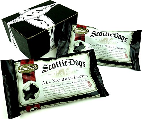 Gimbal's All Natural Black Licorice Scottie Dogs, 11.5 oz Bags in a BlackTie Box (Pack of 2)