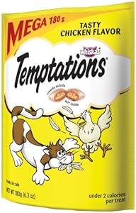 Whiskas Temptations Tartar Control Tasty Chicken Flavour Treats for Cats, 6.3-Ounce Pouches (Pack of 10)