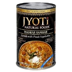Jyoti Natural Foods Madras Sambar, Yellow Lentils with Vegetables, Vegetarian, 425 Gram Cans (Pack of 12)