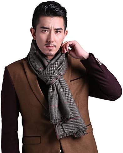 winter wool men's scarf/Super fringed warm silk scarf/ versatile long shawls-A One Size