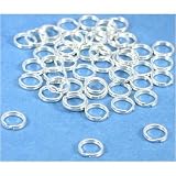50 Sterling Silver Split Rings Charm Bead Parts 5mm