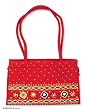 Cotton shoulder bag, 'Cheerful Red' Cotton shoulder bag, 'Cheerful Red'