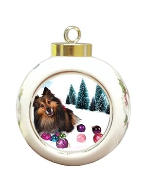Sheltie Dog Christmas Holiday Ornament