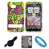 Tropical Rainbow Flower Rhinestone Diamante 2 Piece Protective Crystal Hard ....