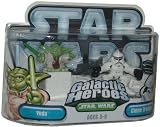 Star Wars Galactic Heroes Mini Action Figure - Yoda with Green Lightsaber and Clone Trooper with Blaster Pistol