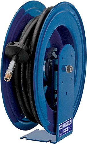 Coxreels E-HPL-130 Spring Rewind Enclosed Cabinet Hose Reel for grease: 1/4