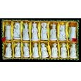 Handmade Black & White Chinese Qing Dynasty Bone Chess Set