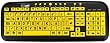 EZsee by DC - New and Improved - Large Print Spanish Latin American USB Wired Computer Keyboard for Low Vision Users- Yellow Keys with Black Letters