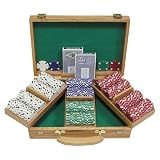 300 Chip Texas Hold'Em Set w/Oak Case