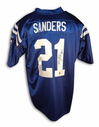 Autographed Bob Sanders Indianapolis Colts Blue Reebok Authentic Jersey