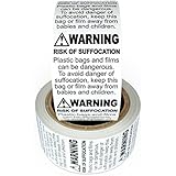 Suffocation Warning Label Stickers 2" x 2" 1000 Labels [2 Rolls x 500] High Quality Waterproof for FBA, Plastic bags, and more by EZL Direct