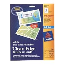 Avery Two-Side Printable Clean Edge Business Cards for Inkjet Printers, Matte, White, Pack of 200 (08871)