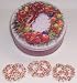 Gourmet Food : Scott's Cakes 1 lb. Dark Chocolate Covered Pretzel with Rainbow Jimmies in a Wreath Tin