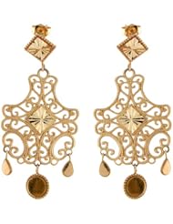 14k Yellow Gold Fancy Dangling Filigree Earrings