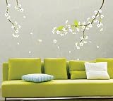 Easy Instant Decoration Wall Sticker Decal - Spring Flowers and Birds