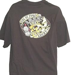 Lucky 13 King of Fools Tattoo Style Mens T Shirt Joker Skull