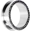26mm Stainless Steel Black Gem Screw Fit Tunnel