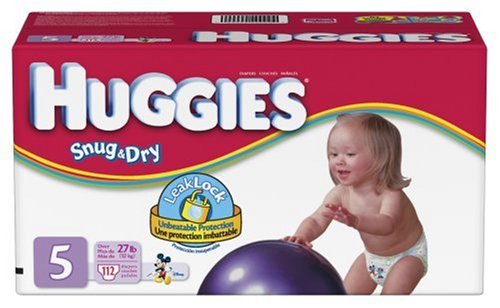 Huggies Baby-Shaped Fit Diapers, Size 5 (Over 27 Lbs), Disney, Pack of 112 Diapers