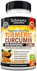 Premium Turmeric Curcumin 1300mg with Bioperine® (95% Standardized Curcuminoids) Non GMO, Gluten Free. Extra Strength Turmeric Pills with Black Pepper. No Binders. Made in the USA Money Back Guarantee