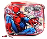 Marvel Spider-Man Spider-Sense Lunch Box - Insulated Lunch Bag - Long Shoulder Strap and Handle, Black, Red