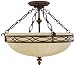 English Walnut Semi-Flushmount 18” Diameter Ceiling Fixture