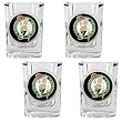 Boston Celtics NBA 4pc Square Shot Glass Set by Great American Products