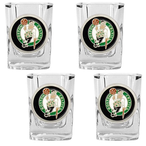Boston Celtics NBA 4pc Square Shot Glass Set