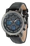 Akribos XXIV Women's AK437BK Diamond Quartz Chronograph Black Round Bracelet Watch
