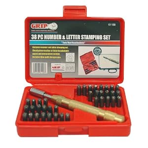 Grip 38 Piece Letter and Number Punch Stamping Set by Grip