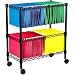 Alera FW601426BL Two-Tier Rolling File Cart, 26w x14d x 30h, Black