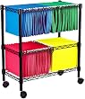Alera FW601426BL Two-Tier Rolling File Cart, 26w x14d x 30h, Black