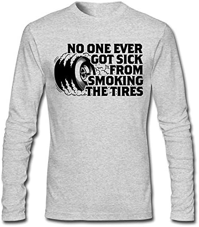 Men's No One Got Sick From Smoking Tires Long Sleeve T-shirts HeatherGray