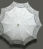 White Hand Made Lace Parasol