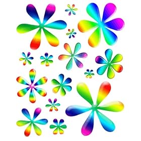  Instant Murals 20 Daisy Flowers Wall Transfer Stickers - Bright Pink