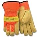 Kinco 1918 Unlined Grain Pigskin Leather High Visibility Glove with Orange Back, Work, 2X-Large, Palomino (Pack of 6 Pairs)