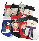 Club Pack of 72 Snowman, Santa Clause and Angel Christmas Stockings 16