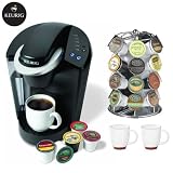 Keurig B-40 Elite Gourmet Single-Cup Home-Brewing System Bundle – Includes a Nifty Mini Black Carousel for K-Cups and 2 White Coffee Mugs Best Deals