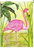 decorative outside flags-Tropical Pink Flamingo Beauty Garden Flag Banner