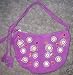 Gap Handbag in Magenta with Silver Studs, Clear Faceted Stones, and a Light Scattering of Silver Sequins