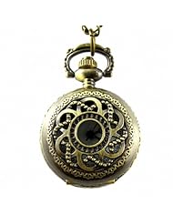 Youyoupifa Wholesale 5pcs/lot Unique Retro Design Bronze Openwork Cover Half Hunter Design Quartz Pocket Watch NBW0PF7116-CO3