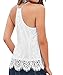 Womens Spaghetti Strap Lace Crochet Racerback White Tank Top