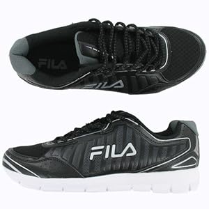 FILA WINSPRINTER BLACK/BLACK/METALLIC SILVER MENS RUNNING Size 9.5M