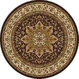 Home Dynamix Royalty 8083-500 Brown 5-Feet 2-Inch Round Traditional Area Rug