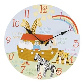Playtime Noah's Ark Nursery Bedroom Quartz Wall Clock W6554