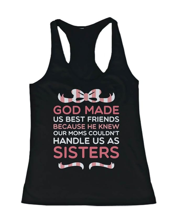 Amazon.com: Cute Best Friend Quote Tank Tops - BFF Matching Tanks ...