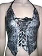 Gasoline Glamour Silver Metallic Hooker Custom Leather Vest