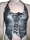 Gasoline Glamour Silver Metallic Hooker Custom Leather Vest